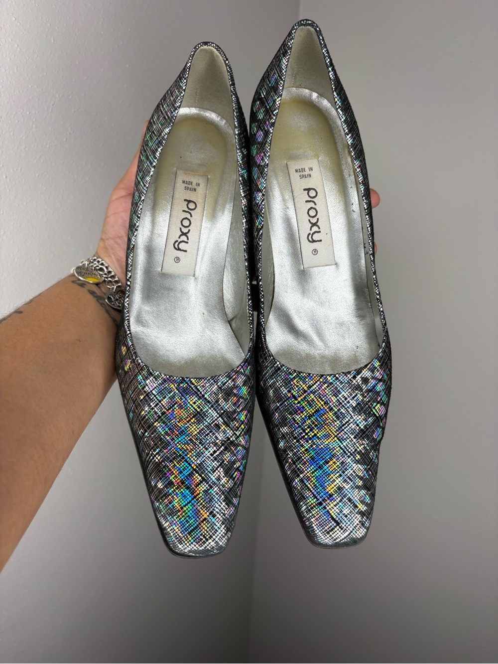 Roxy Iridescent Holographic Women's Heels - Silver Multicolor